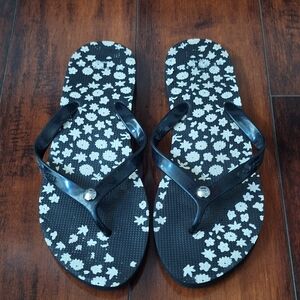 Coach Black and White Floral Women's Sandals Size 8